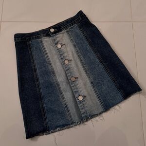 BLANK NYC DENIM PATCHED SKIRT